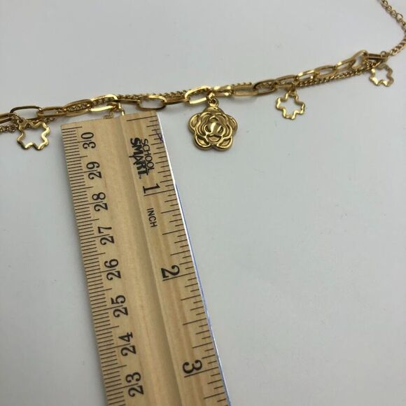 18K Gold Plated Women's Flower Charm Layered Bracelet Waterproof Hypoallergenic - Picture 9 of 10